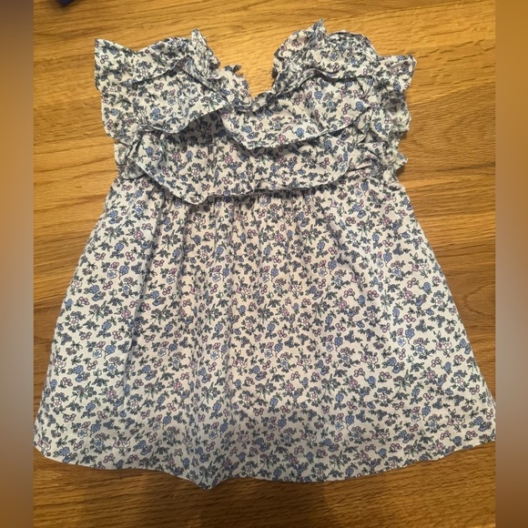 Janie and Jack 18-24 months Floral Ruffle Kids Top girls cotton buttons on back - Picture 1 of 3